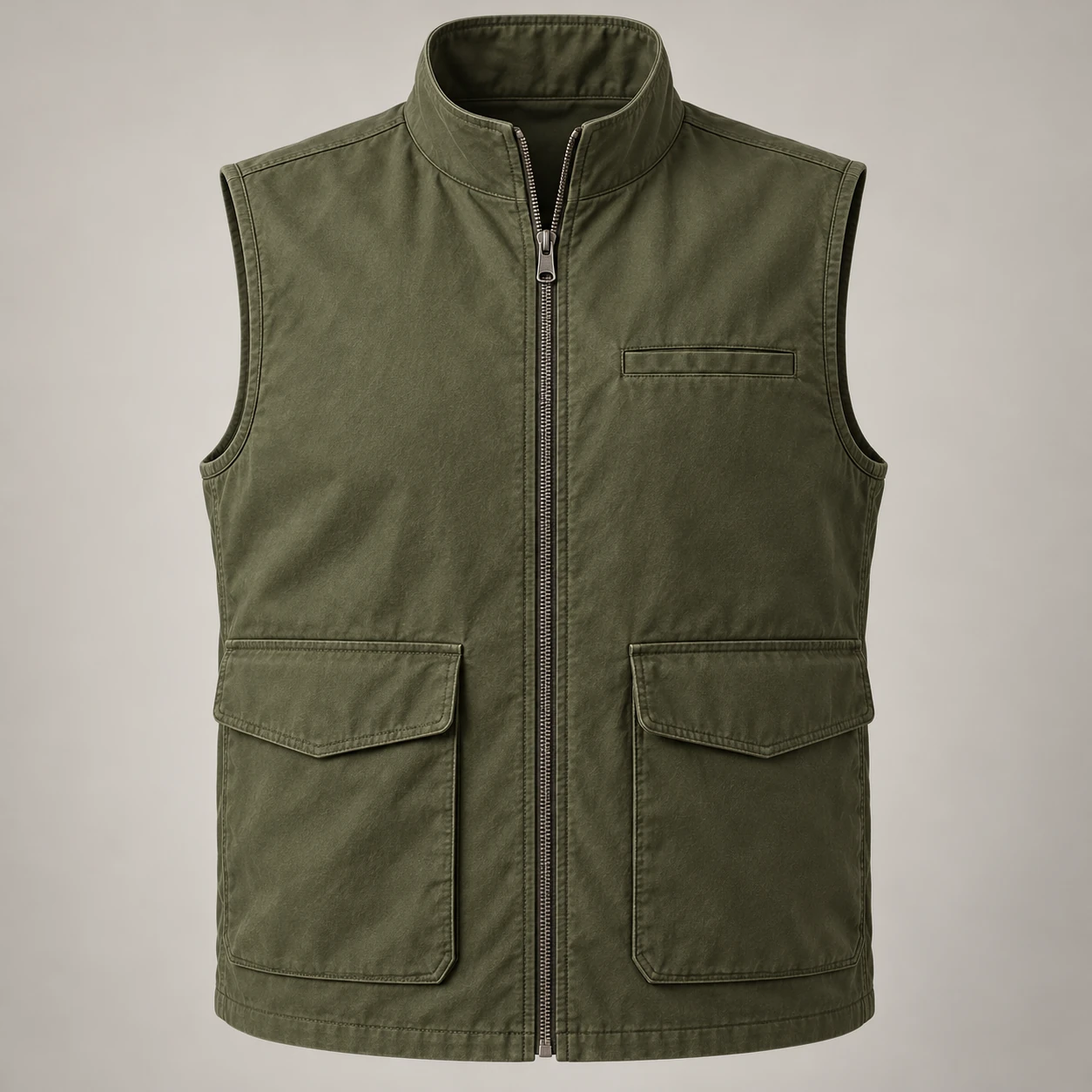 Grove Field Vest in Olive, front view