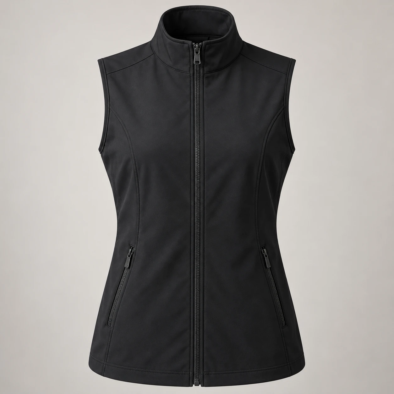 Pace Stretch Vest in Ink, front view
